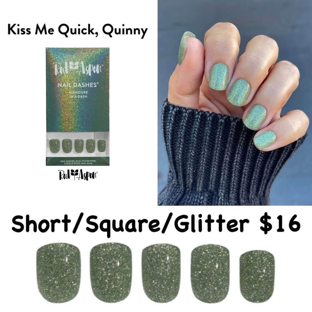 Red Aspen Kiss Me Quick Quinny Press-On Nails - Nail Dashes